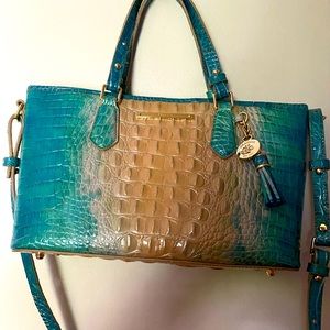 Brahmin bag, a beautiful turquoise and Tan